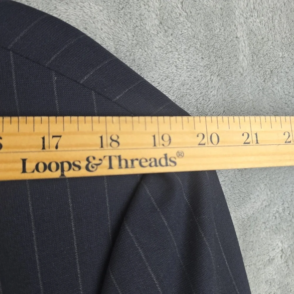 Brooks Brothers 346 Stretch Suit Mens 45R 38x31 Dark Gray Pinstripe Wool Vintage